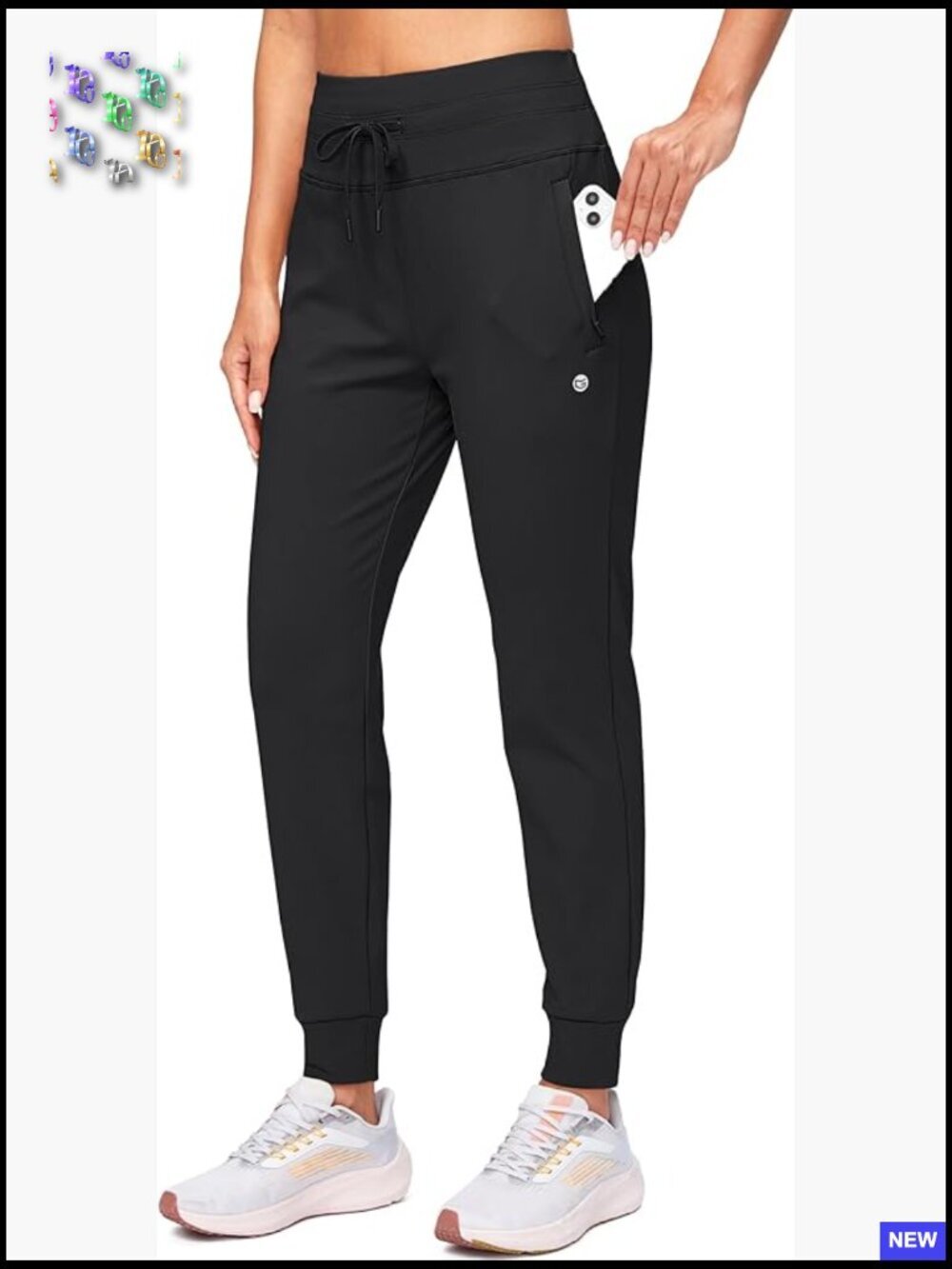 Fleece Lined Joggers High Waisted Water Resistant Thermal Winter Sweatpants